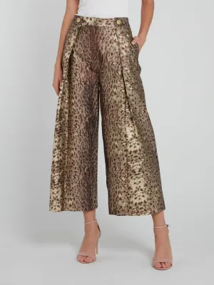 Metallic Leopard Print Culottes