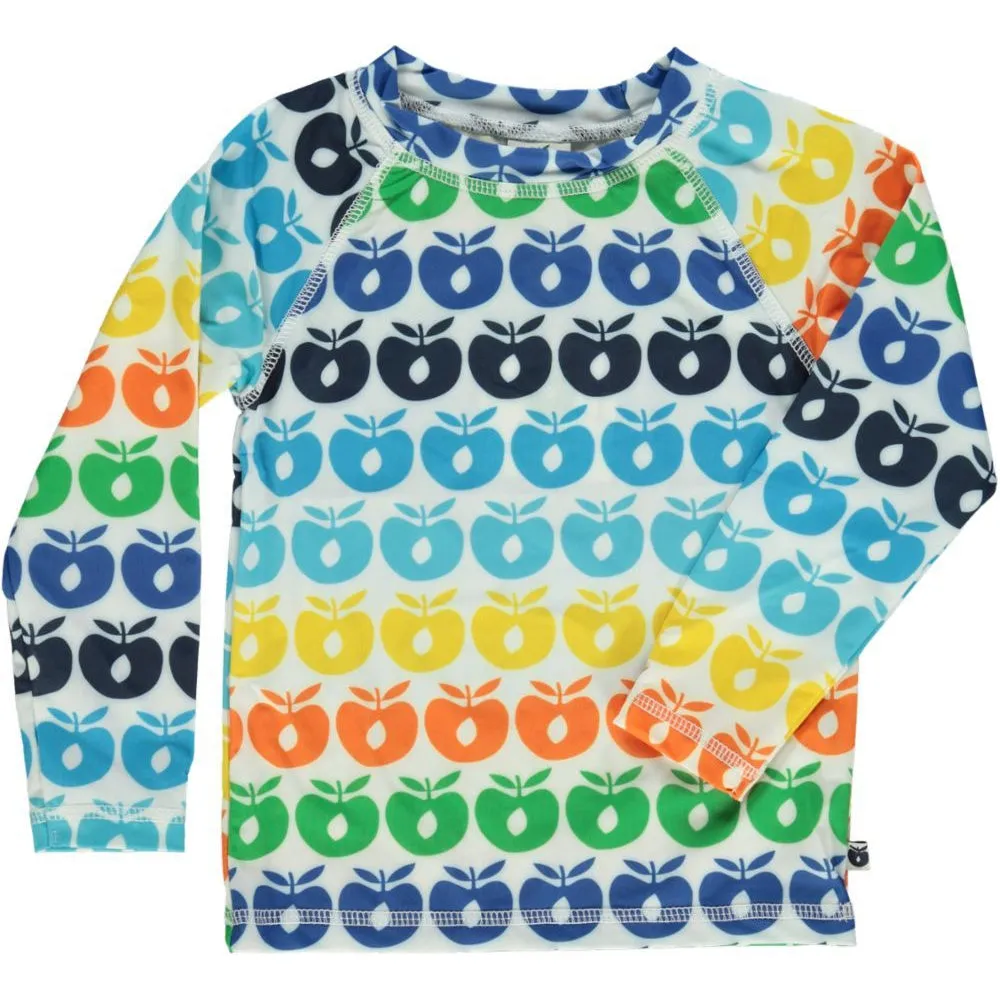 Mini Retro Apples Rashguard - Blue Atoll - 1 Left Size 9-10 years