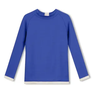 Mini Rib L/Slv Rashie Top - Deep Blue