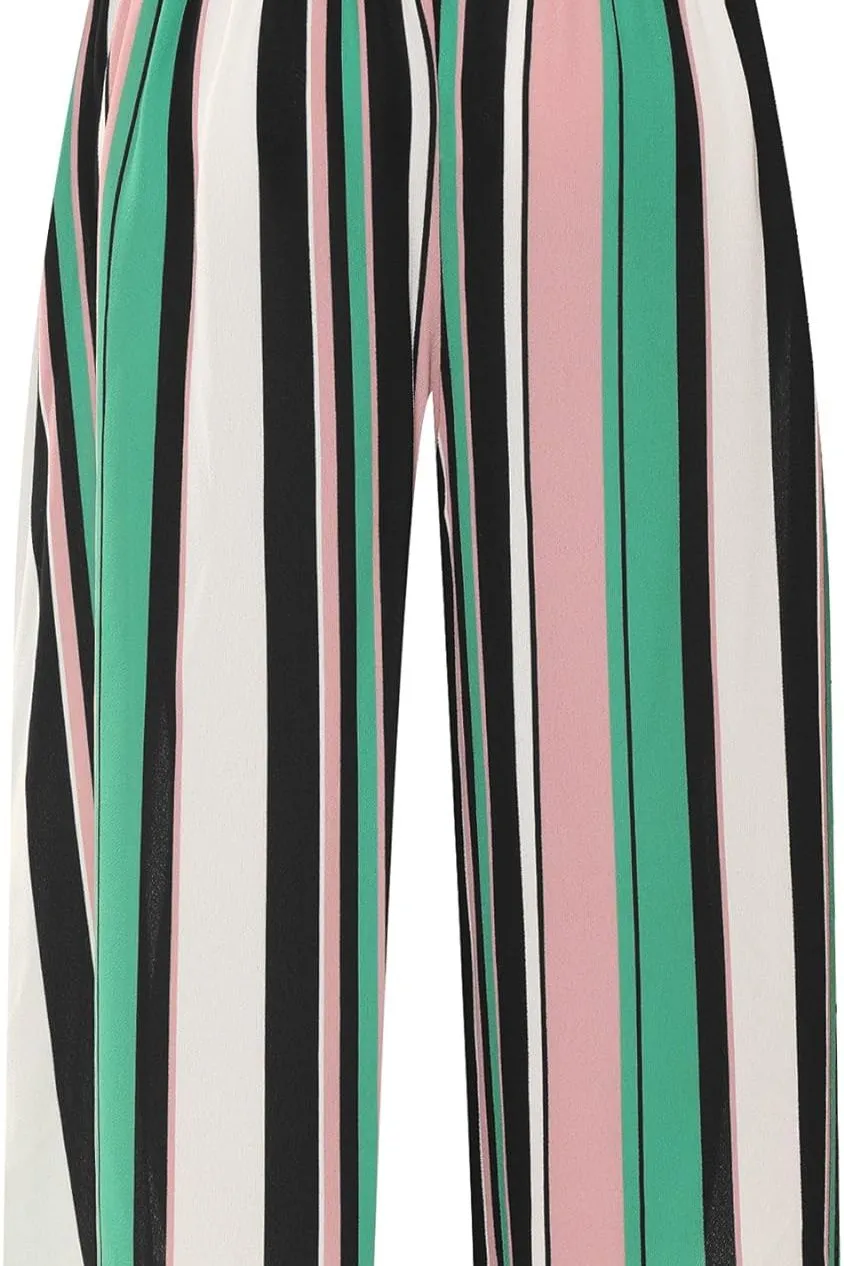 Multi Striped Print Culottes Shorts