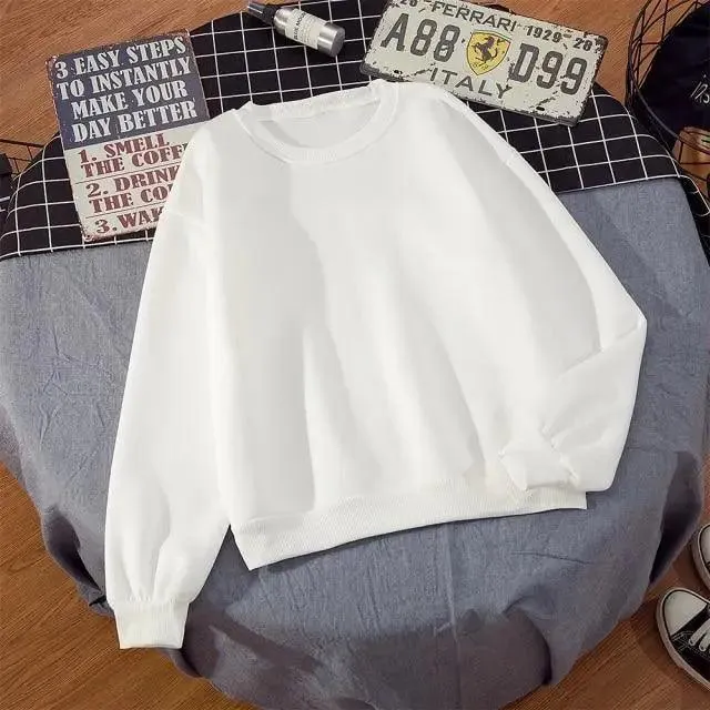 New Basic Hoodies for Women Streetwear Female Spring Autumn Solid Color Hoodie Casual Crewneck Sweatshirt Hip Hop Tops Women Long Sleeve Oversized Hoodie Sweatshirt Ladies Streetwear Slouch Pullover Tops