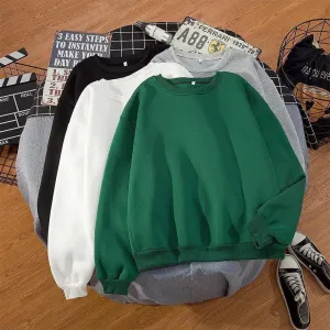 New Basic Hoodies for Women Streetwear Female Spring Autumn Solid Color Hoodie Casual Crewneck Sweatshirt Hip Hop Tops Women Long Sleeve Oversized Hoodie Sweatshirt Ladies Streetwear Slouch Pullover Tops