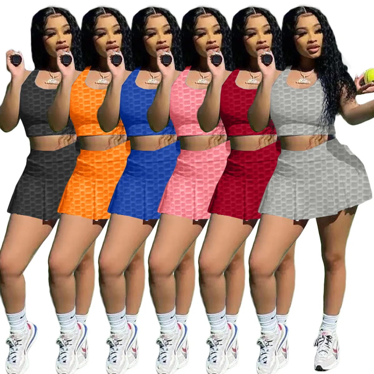 New two-piece slim tank top culottes（AY1051)