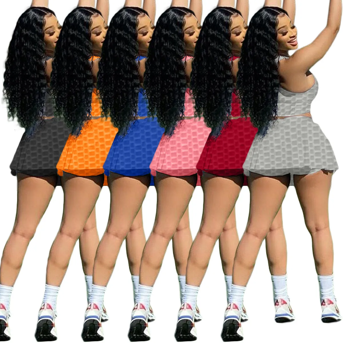 New two-piece slim tank top culottes（AY1051)
