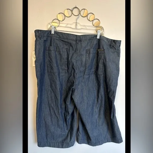 NWT MICHAEL by Michael Kors Blue Wide Leg Shorts Womens Size 20 Culottes Plus