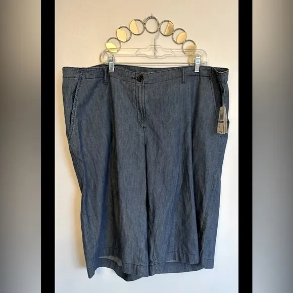 NWT MICHAEL by Michael Kors Blue Wide Leg Shorts Womens Size 20 Culottes Plus