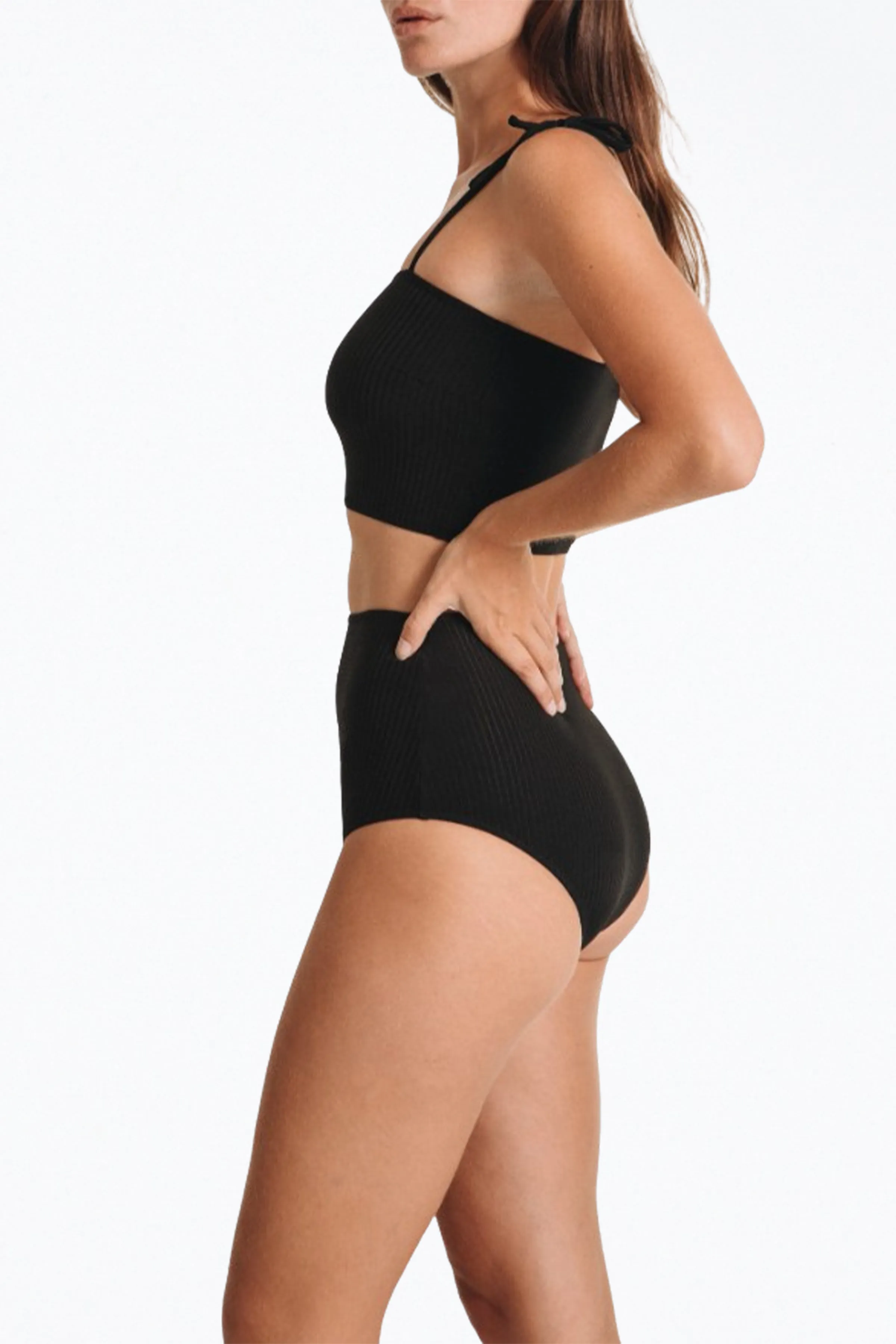 ONA LONGLINE RIBBED BIKINI TOP