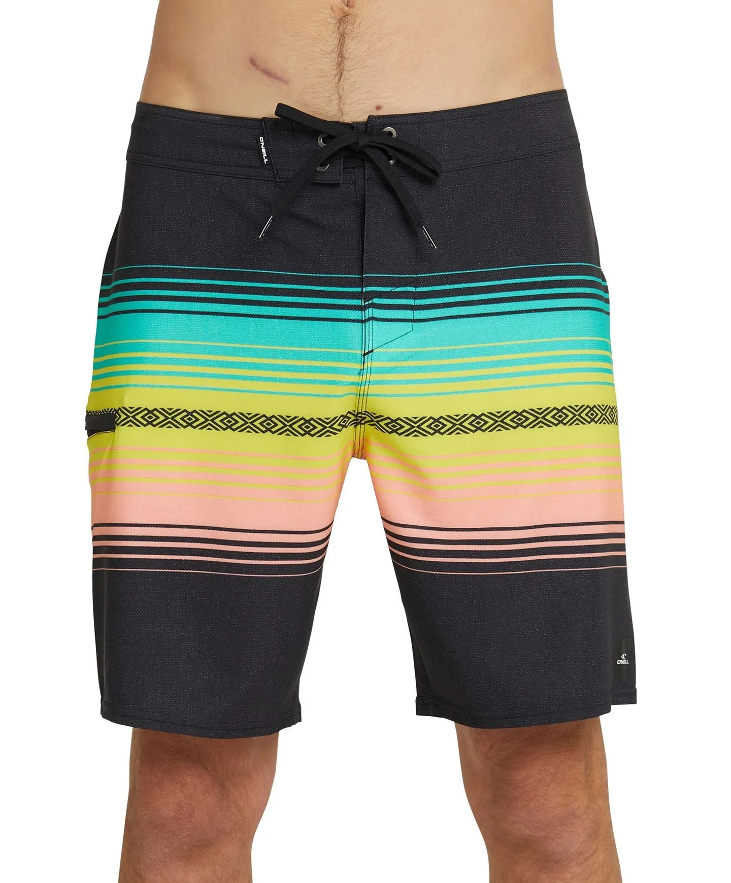Oneill Hyperfreak Heat Stripe Line 19 Boardshort - Black