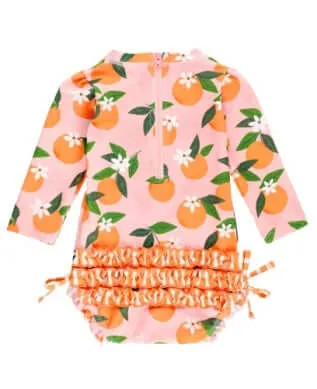 Orange Yoy Tje Sweetest Long Sleeve One Piece Rashguard