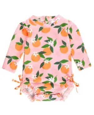 Orange Yoy Tje Sweetest Long Sleeve One Piece Rashguard