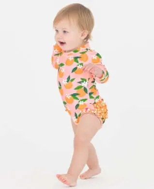 Orange Yoy Tje Sweetest Long Sleeve One Piece Rashguard