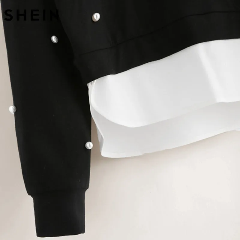 Pearl Beadings 2 Layers Sweatshirt