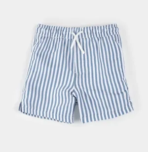 Petit Lem Blue Striped Swim Trunks: Size 2 to 7 Years