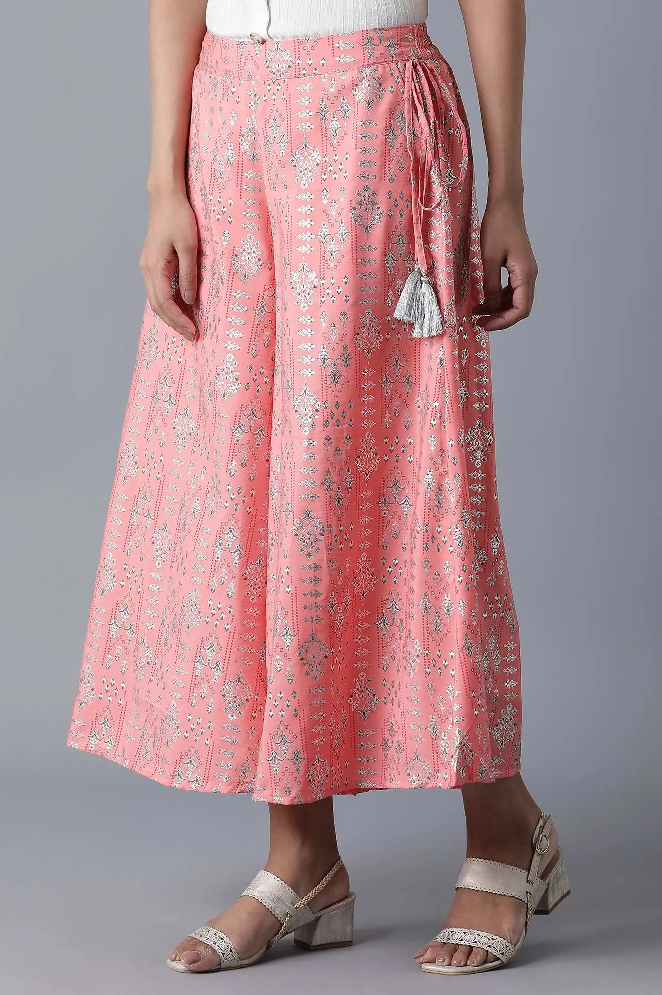 Pink Floral Print Culotte