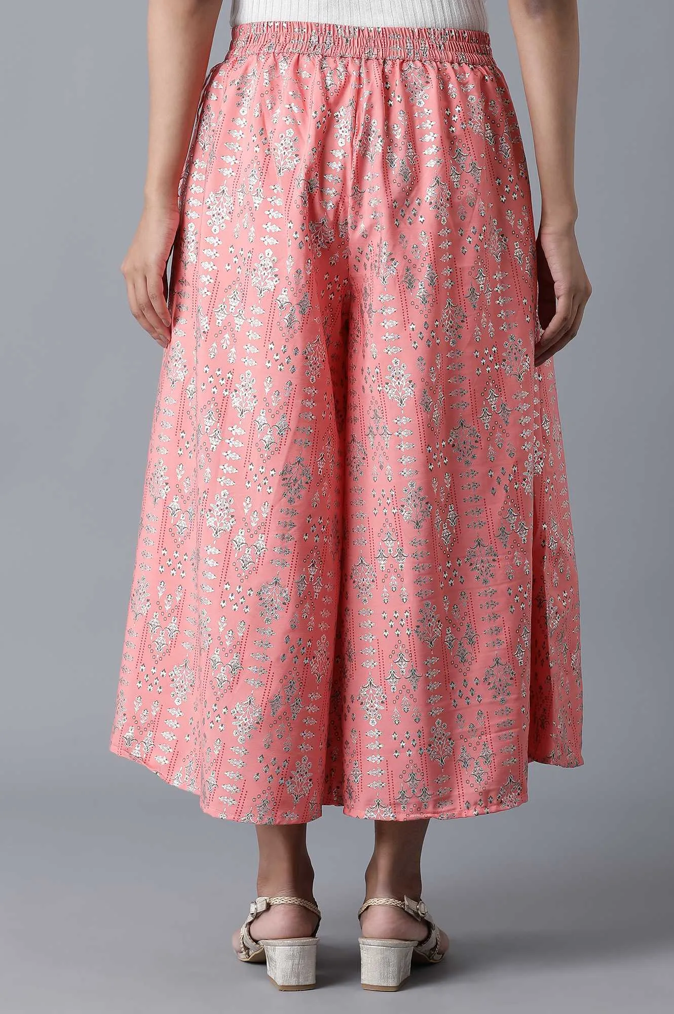 Pink Floral Print Culotte