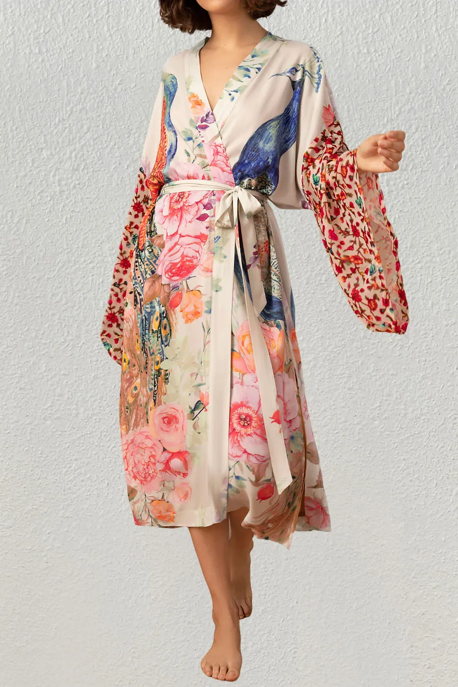 Plus Size Long Bathing Suit Kimono Cover Up