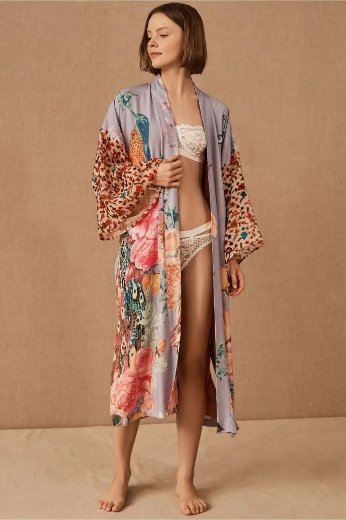 Plus Size Long Bathing Suit Kimono Cover Up