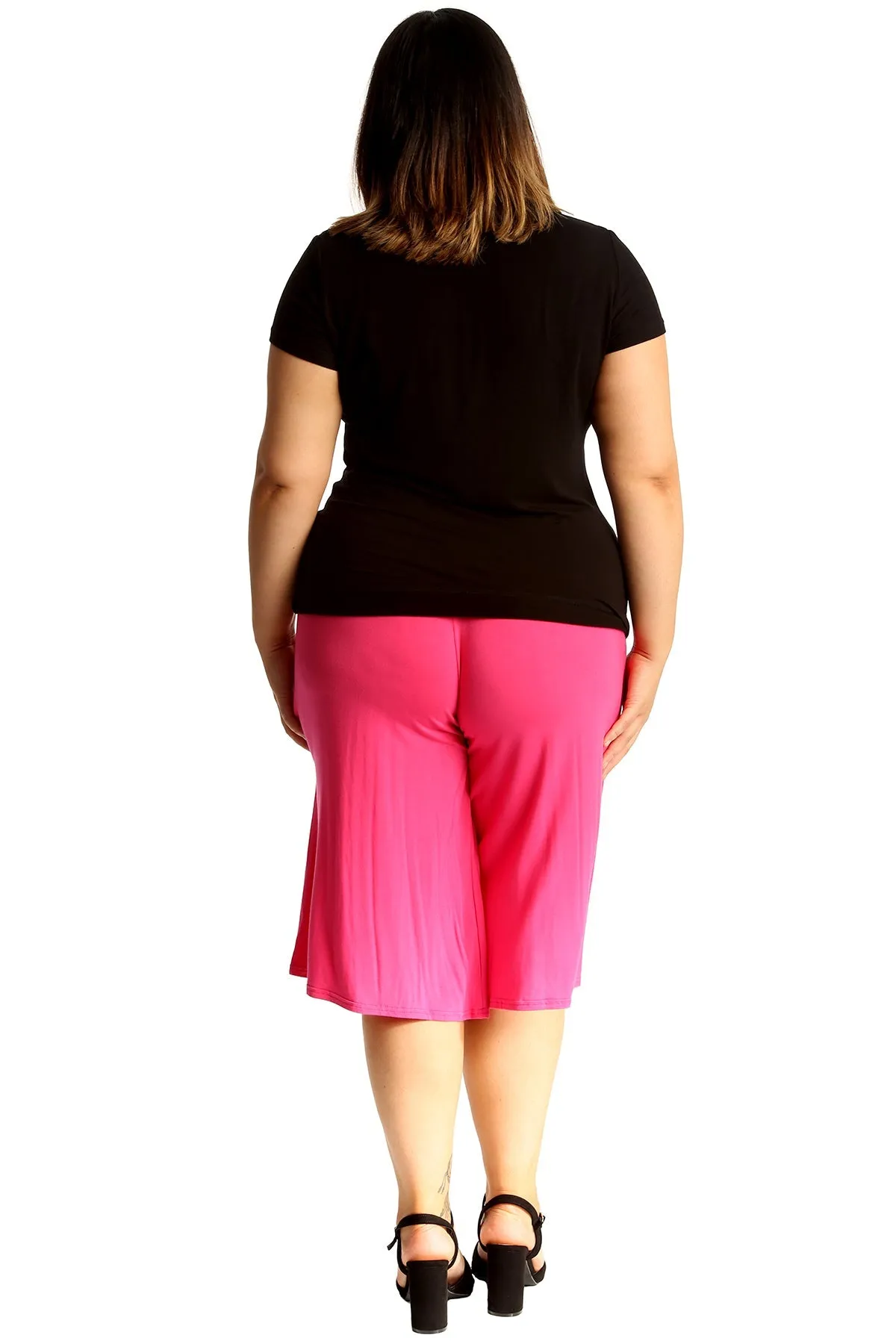 Plus Size Plain Viscose Culottes