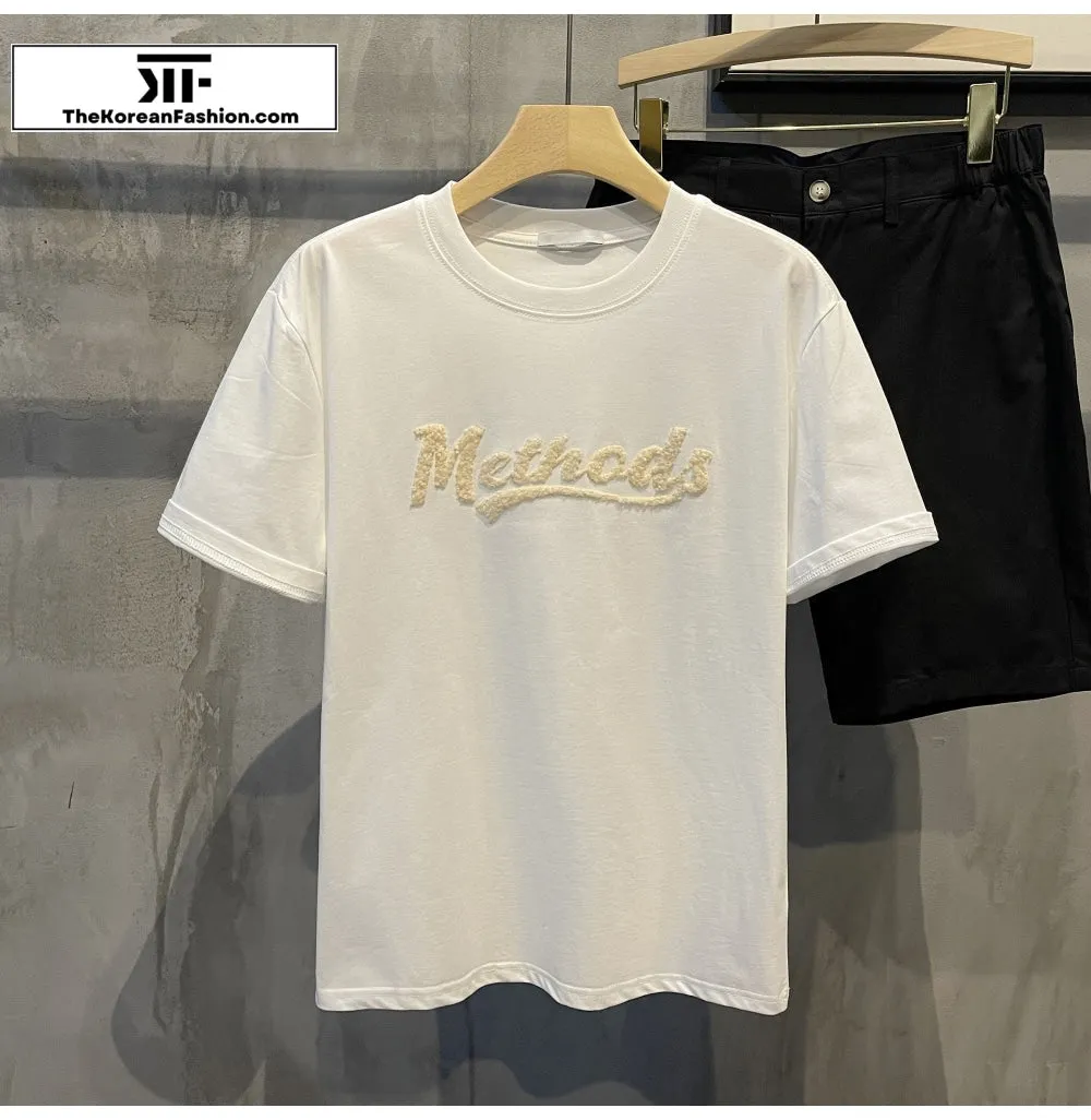 Printed Letter Round Neck T-shirt