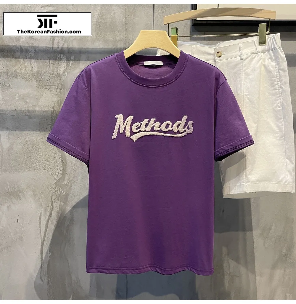 Printed Letter Round Neck T-shirt