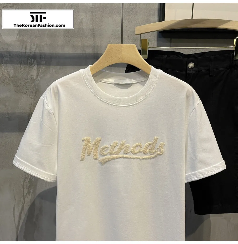 Printed Letter Round Neck T-shirt