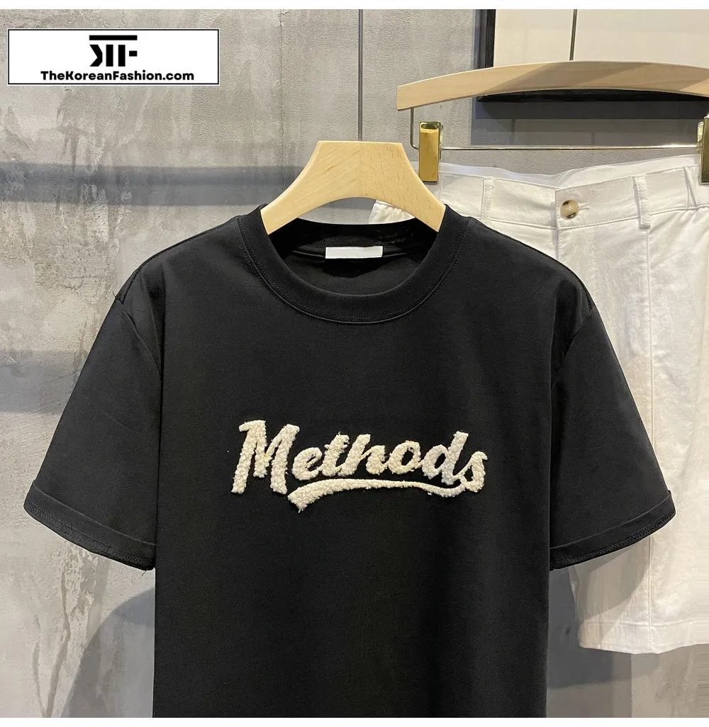 Printed Letter Round Neck T-shirt