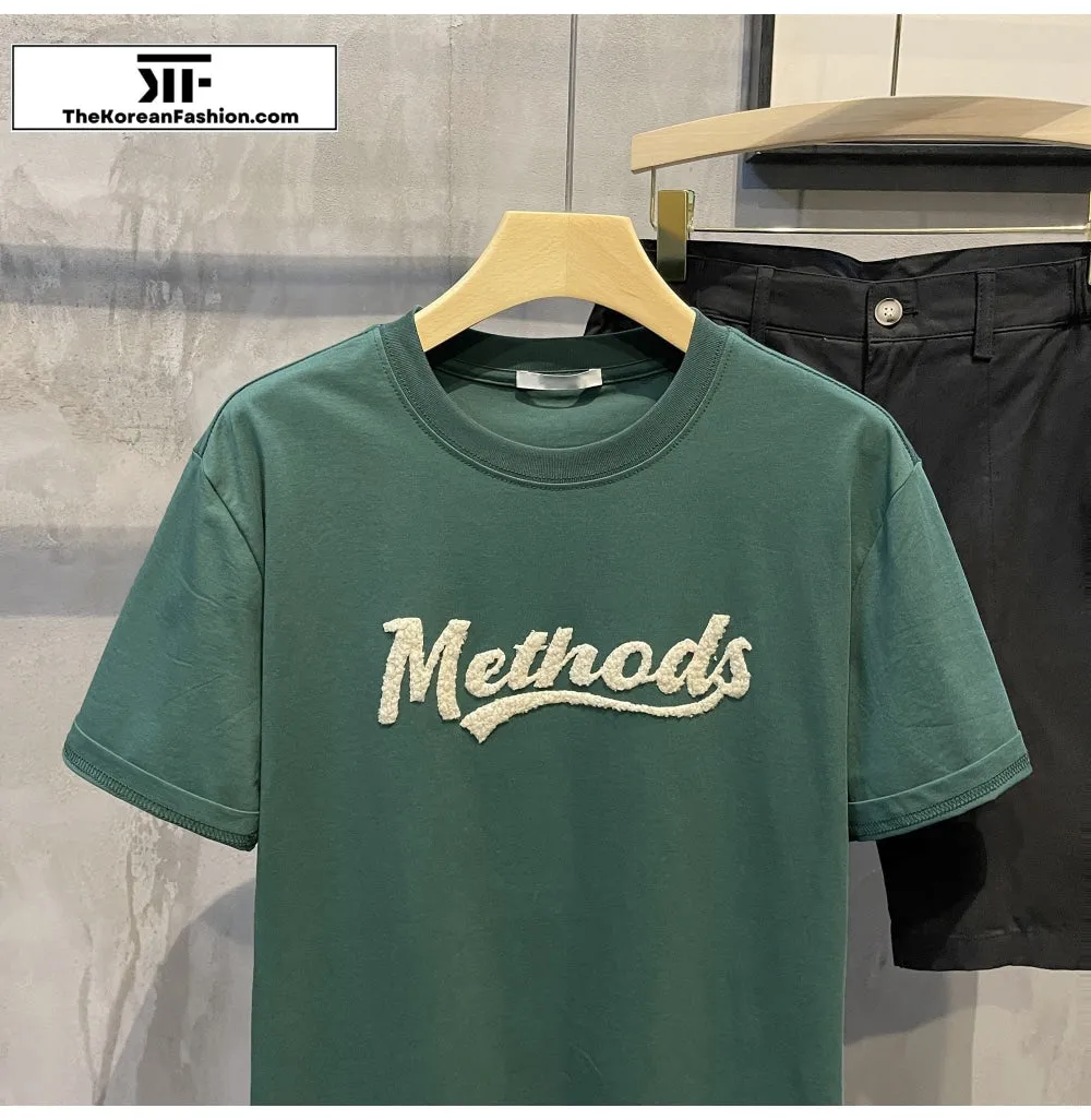 Printed Letter Round Neck T-shirt