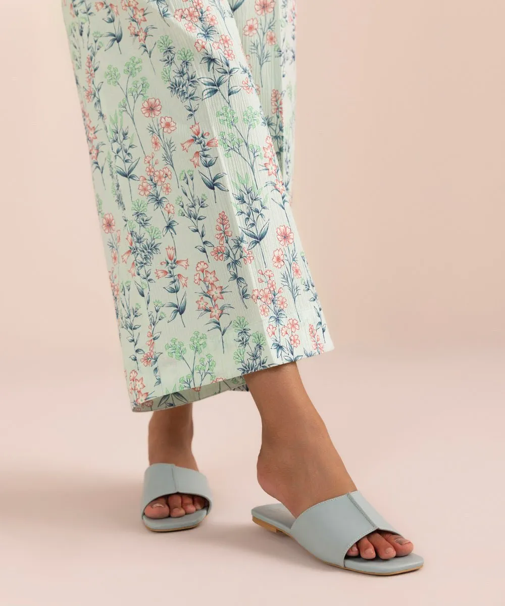 Printed Seersucker Culottes