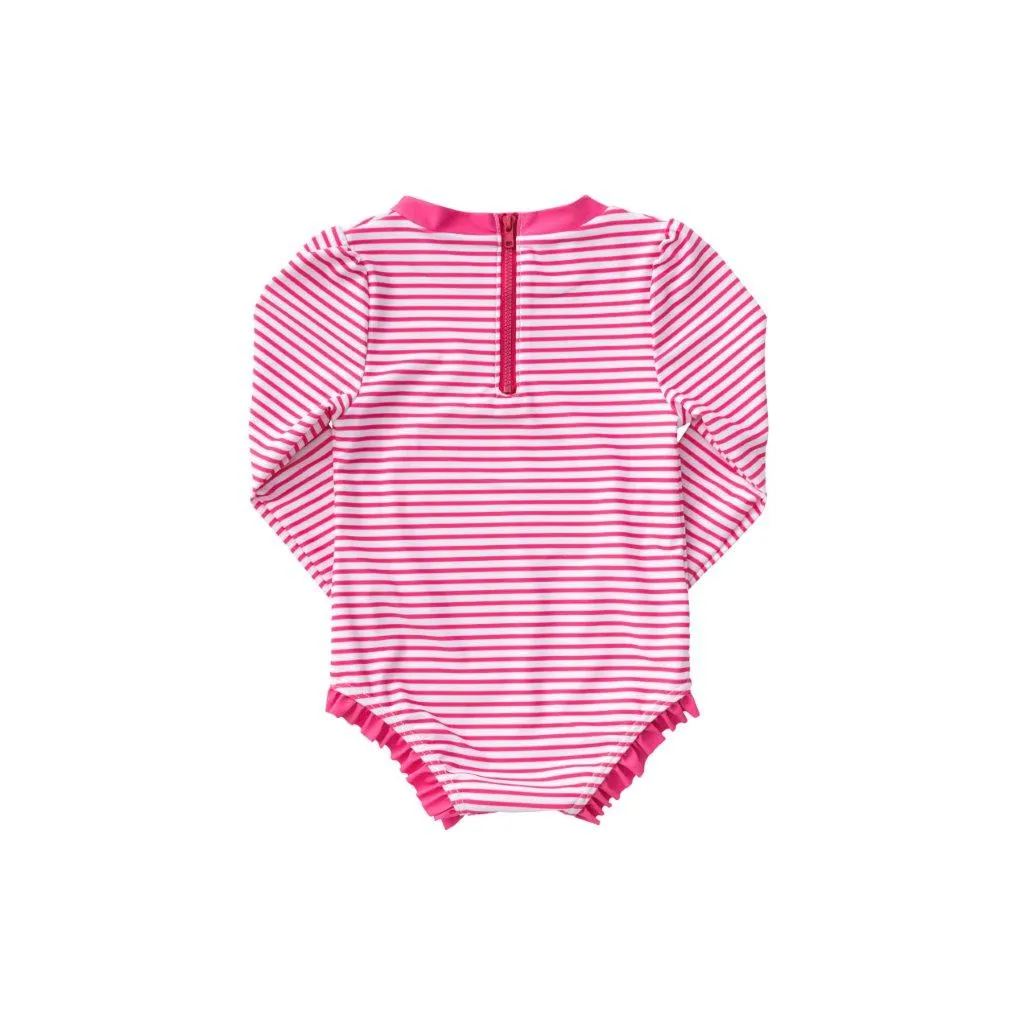 Prodoh L/S Rashguard Swimsuit in Sangria Stripe