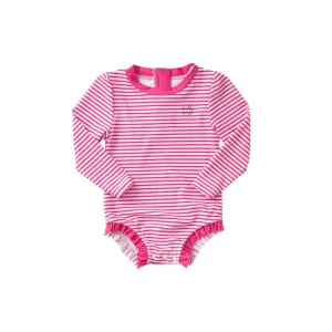 Prodoh L/S Rashguard Swimsuit in Sangria Stripe