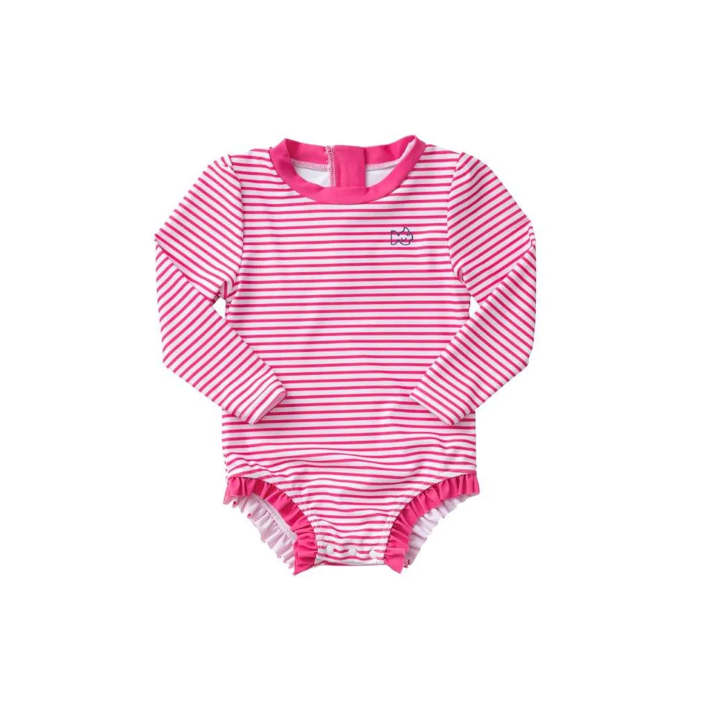 Prodoh L/S Rashguard Swimsuit in Sangria Stripe