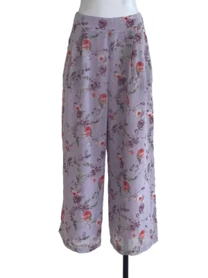 Purple Floral Wide Pants