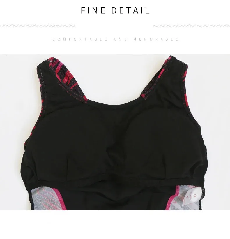 Quick Dry Swimwear Professional Knee Length Round Neck Swimsuit Women One Piece Sport Bathing Suit Rash guard Surf Plus Size