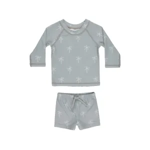 Quincy Mae Finn Rashguard   Short Set - Palms