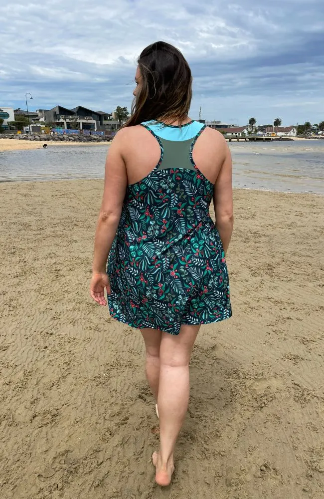 Racer Back Rashie Dress flowering gum print