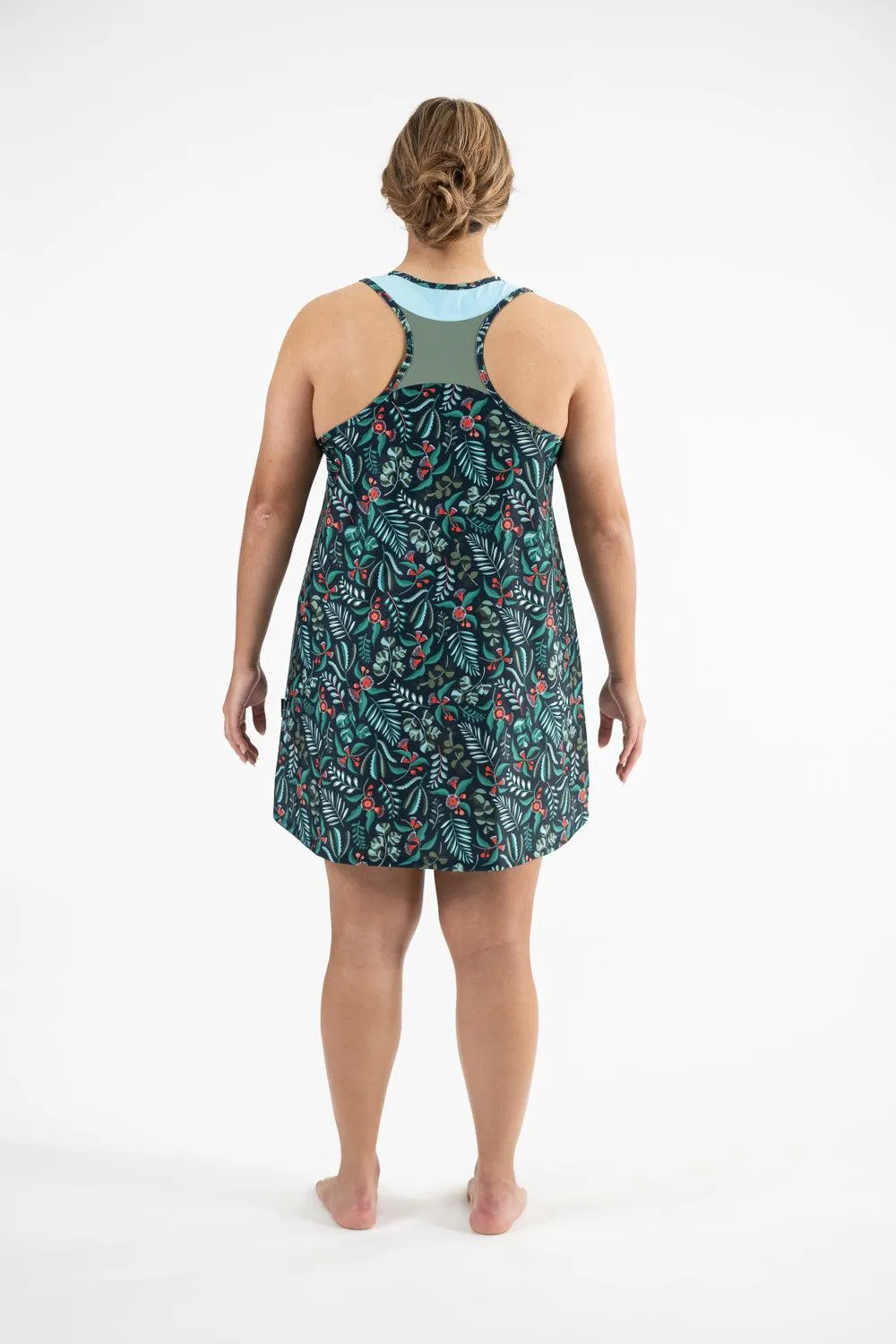 Racer Back Rashie Dress flowering gum print