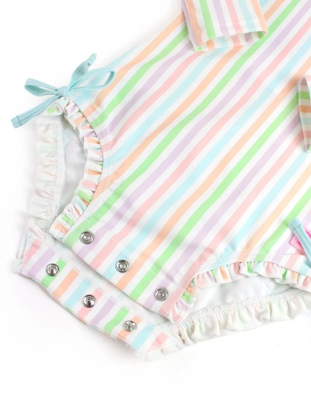Rainbow Stripe One Piece Rash Guard