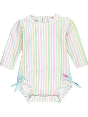 Rainbow Stripe One Piece Rash Guard