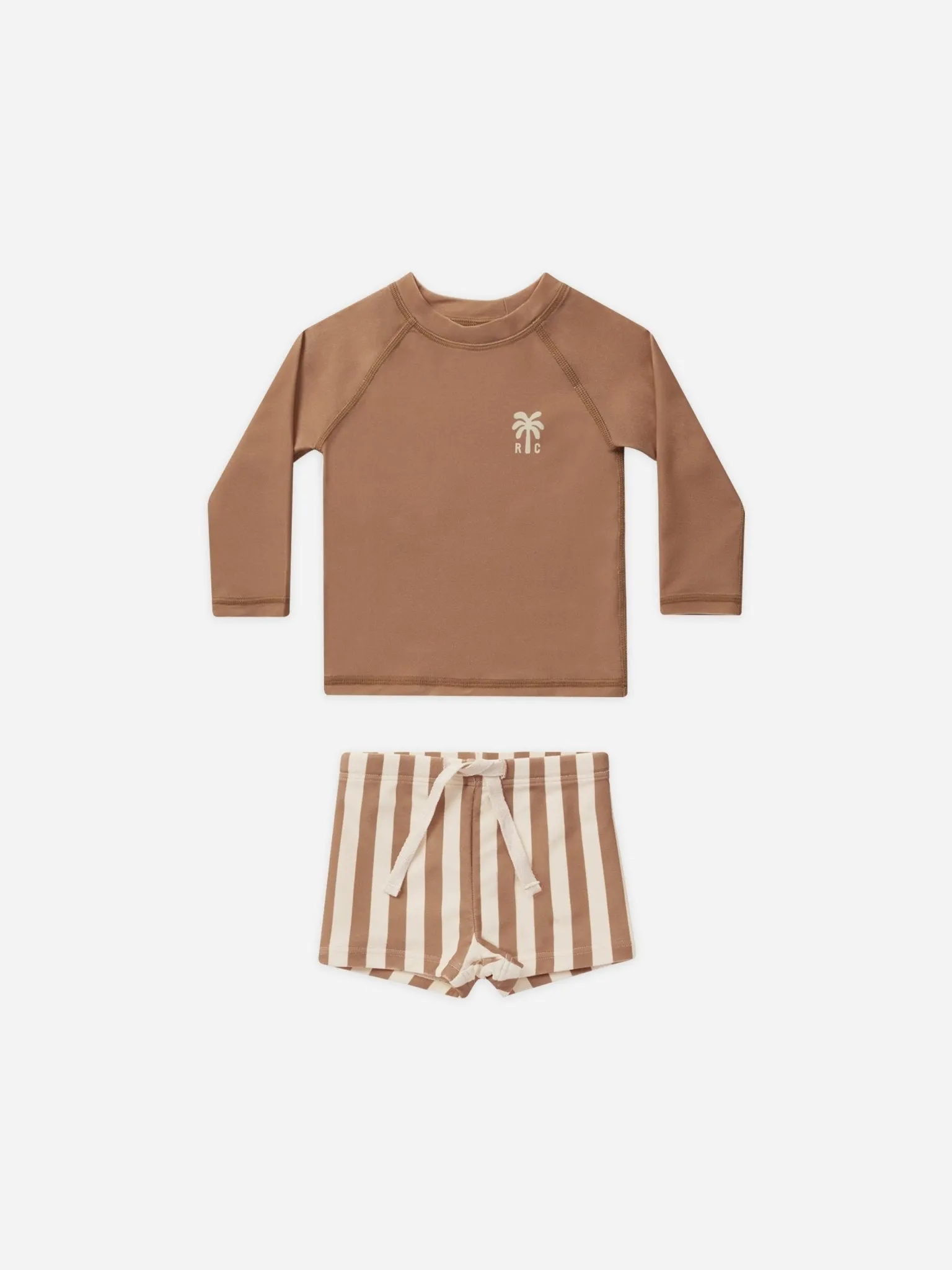 Rash Guard Boy Set || Clay Stripe