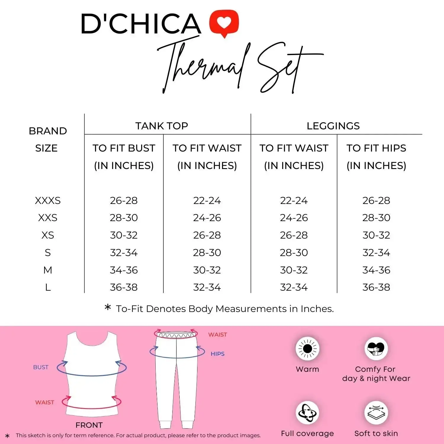 Regular Fit Warm Thermal Set  For  Young Women | Blue Thermal Tank Top & Leggings | Set of 2