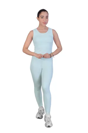 Regular Fit Warm Thermal Set  For  Young Women | Blue Thermal Tank Top & Leggings | Set of 2