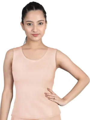 Round Neck Thermal Tank Top | Peach Winterwear For Girls & Young Women| Set of 1