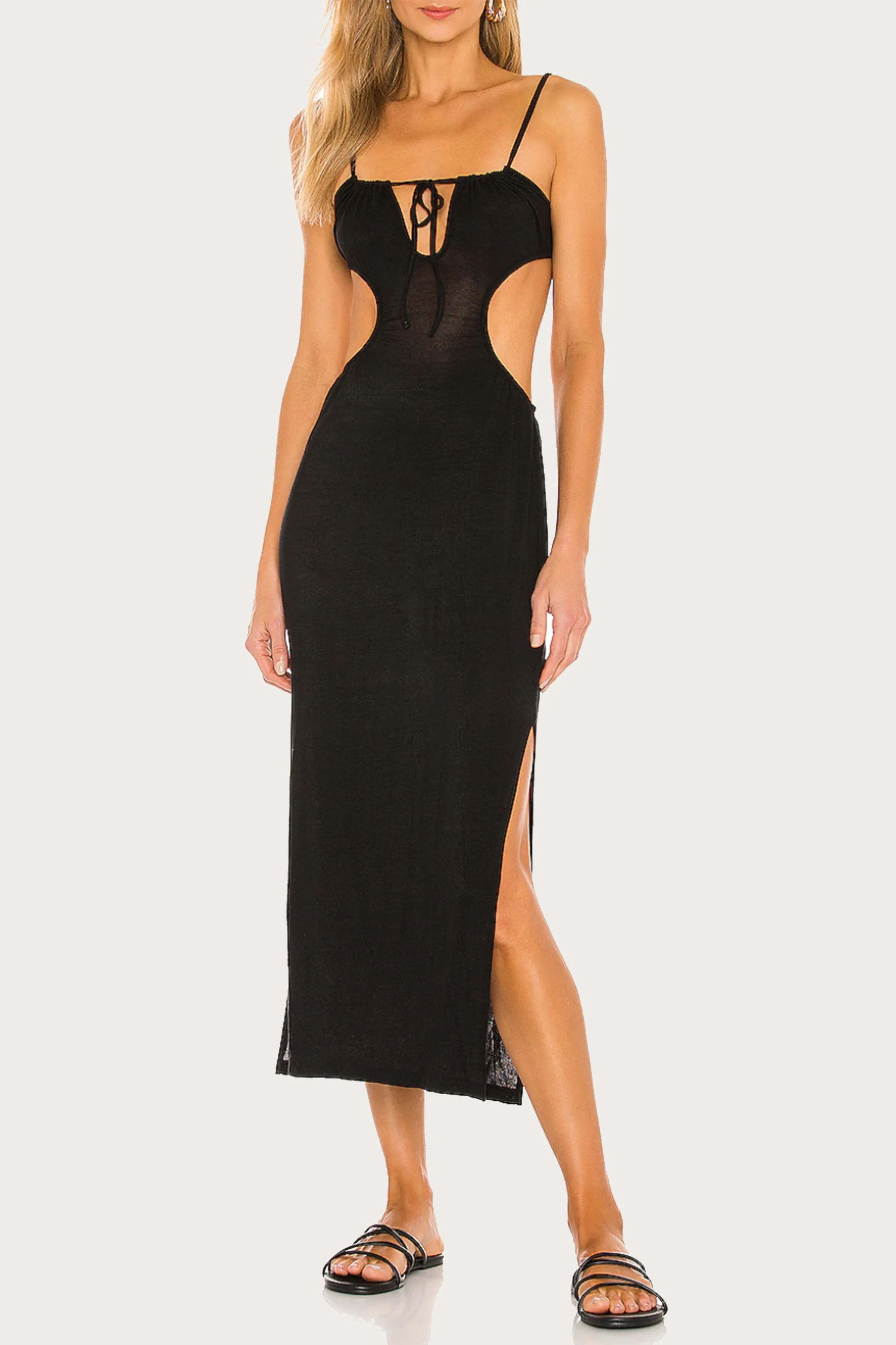 RUCHED CUTOUT MAXI