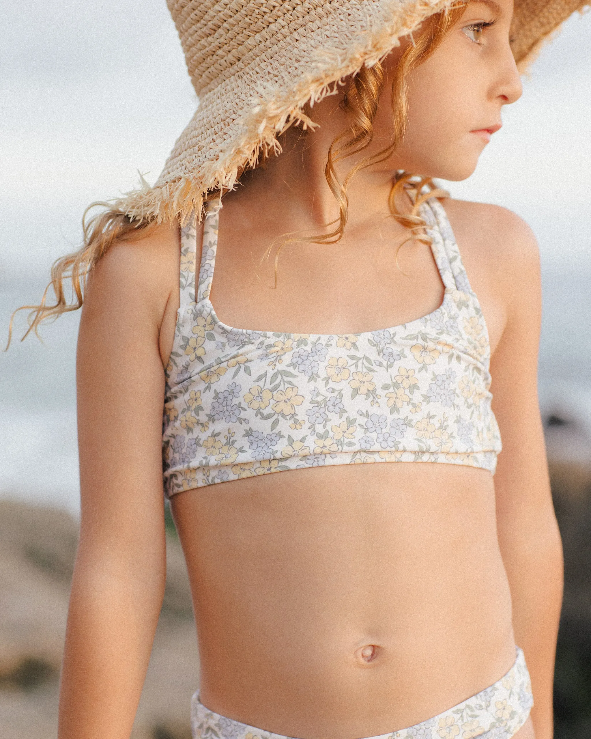 Rylee   Cru Crop Rashguard Set – Bloom Print on Ivory | UPF 50  Sun Protection | Rylee   Cru Canada