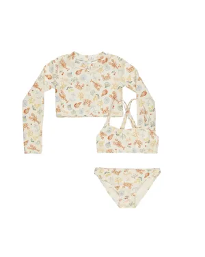 Rylee   Cru Crop Rashguard Swim Set – Nautical Print | UPF 50 
