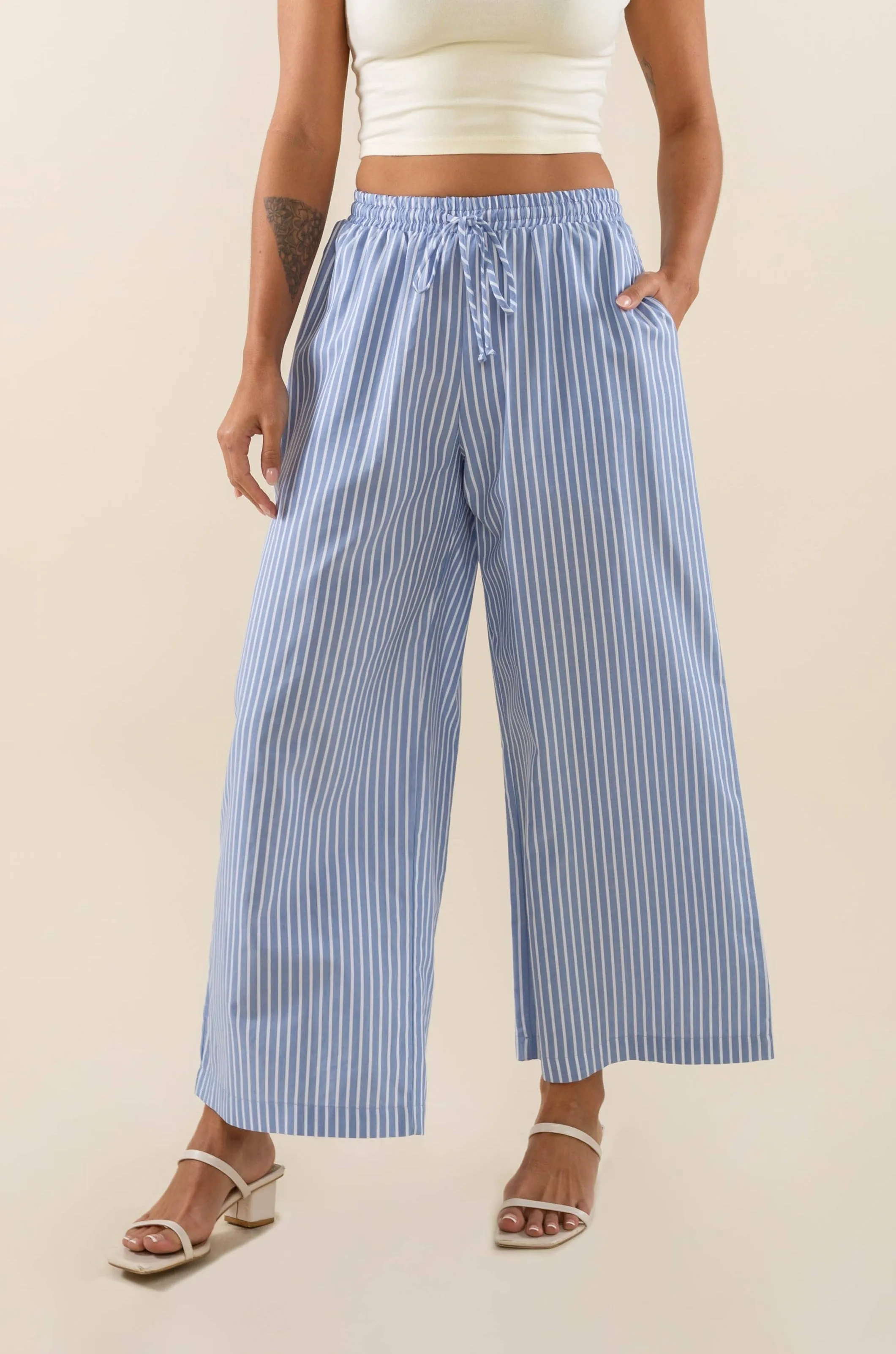 Savannah Striped Culotte Pant