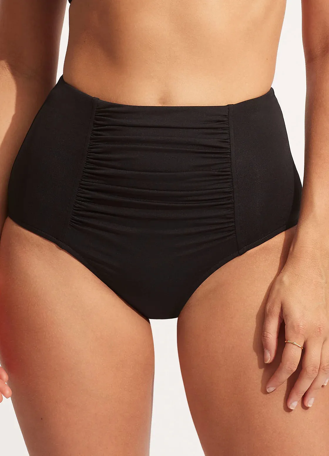 Seafolly Collective Ruched High Waisted Pant - Black