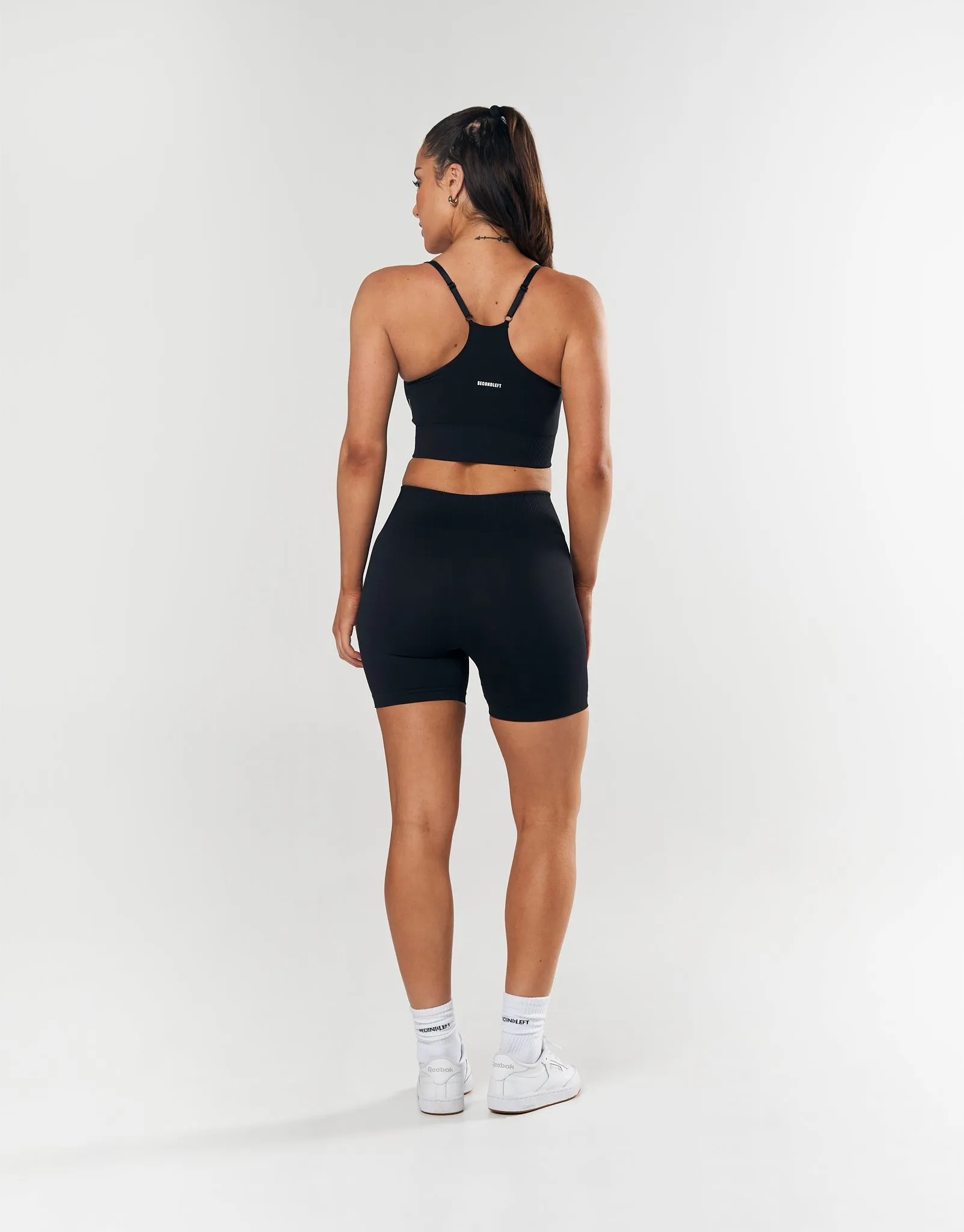Seamless Strappy Crop - Black
