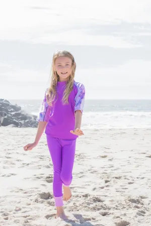 Seaside Rash Guard & Swim Legging - Malva