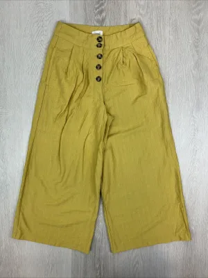 Seed Heritage Womens Mustard Yellow Wide-Leg Culottes Pants Size 8